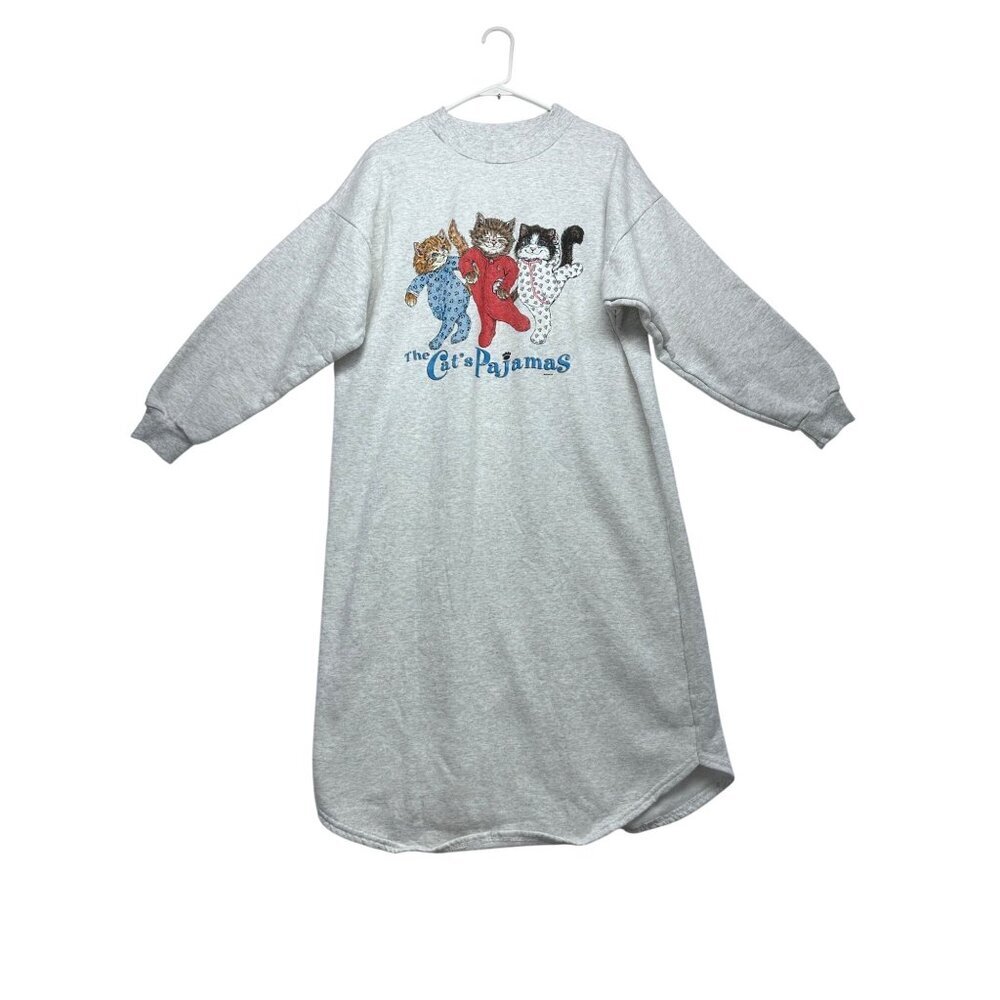 Vintage Artisans Sunschein Designs The Cats Pajamas Sweatshirt Dress Size L-XL